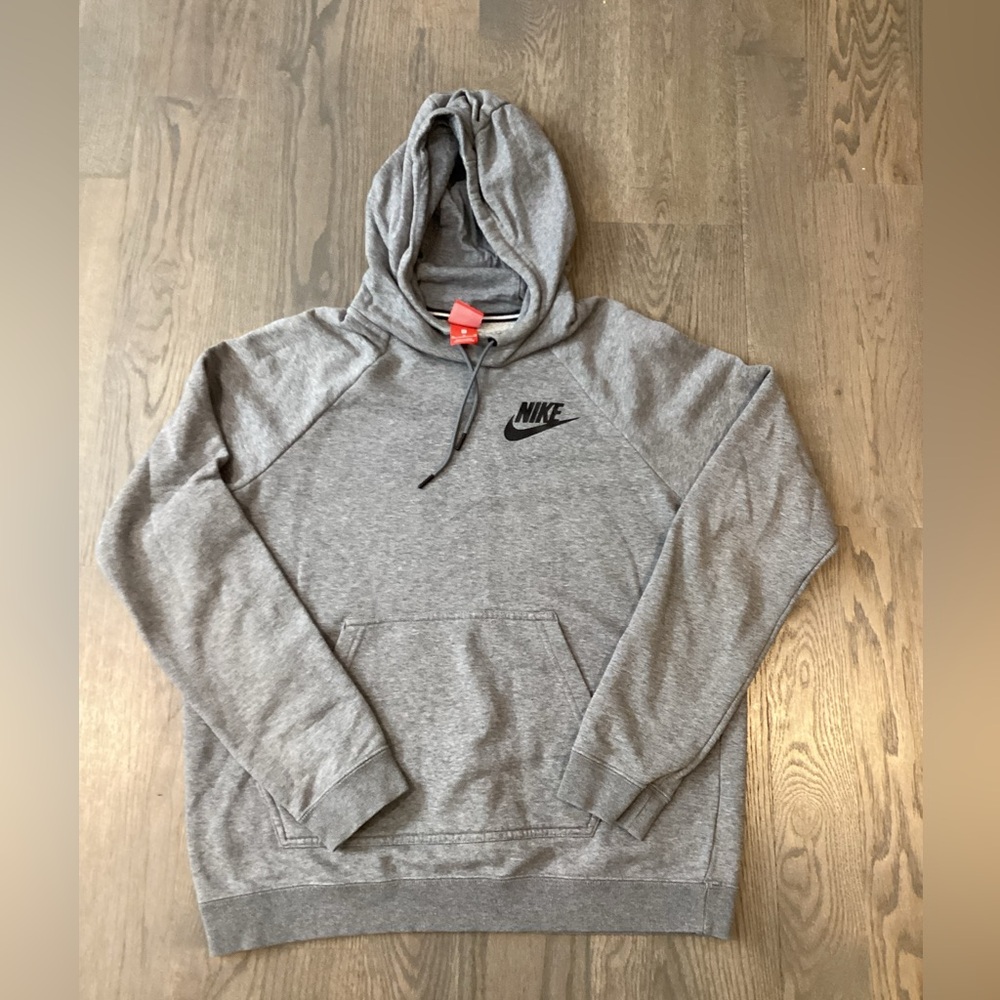Nike Gray Pullover Hoodie with Black Logo